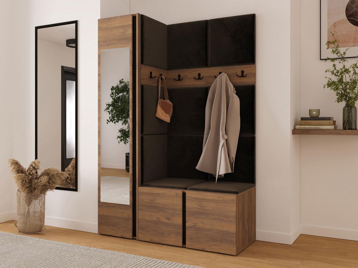 GARDEROBEN-SET Orion X - Nussbaumfarben/Braun, Holzwerkstoff/Kunststoff (124/186/46cm) - MIRJAN24