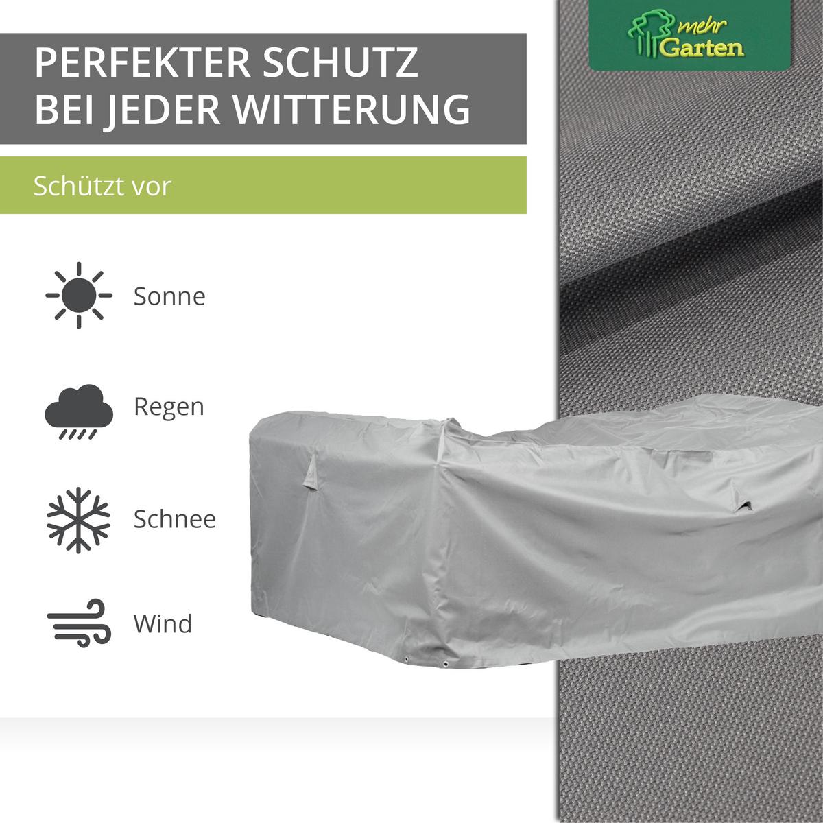 SCHUTZHÜLLE für Loungegruppe rechteckig / quadratisch SHP-20102 - Grau, Kunststoff (225/80/225cm) - mehr Garten