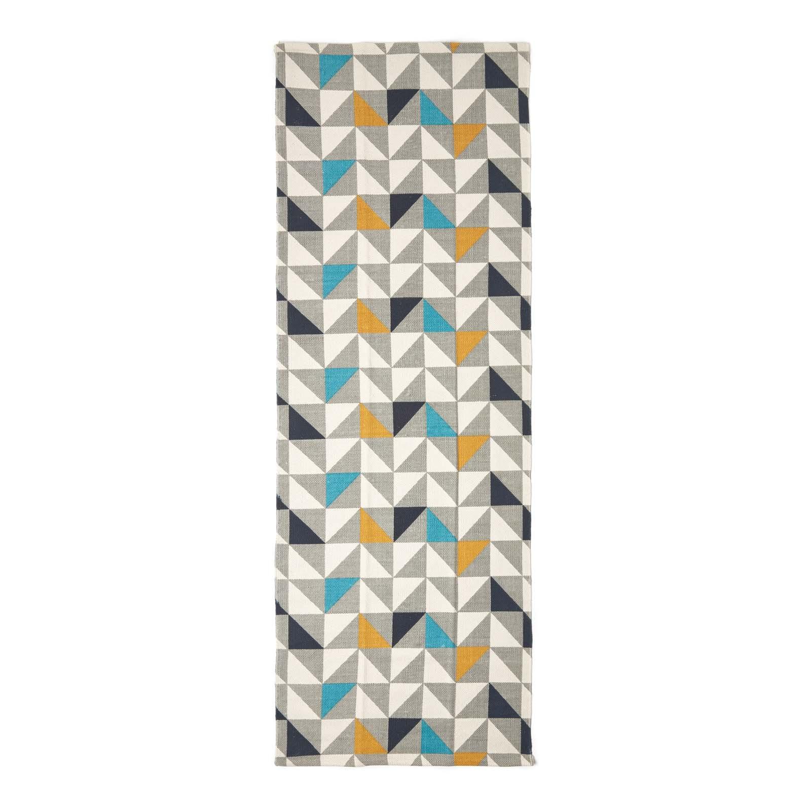 BAUMWOLLTEPPICH-LÄUFER Copenhagen geometrisch 66/200 cm - Multicolor, Textil (66/200cm) - Homescapes