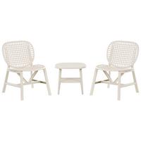 BISTRO-SET Cremeweiß Sicelle - Weiß, Kunststoff - Beliani