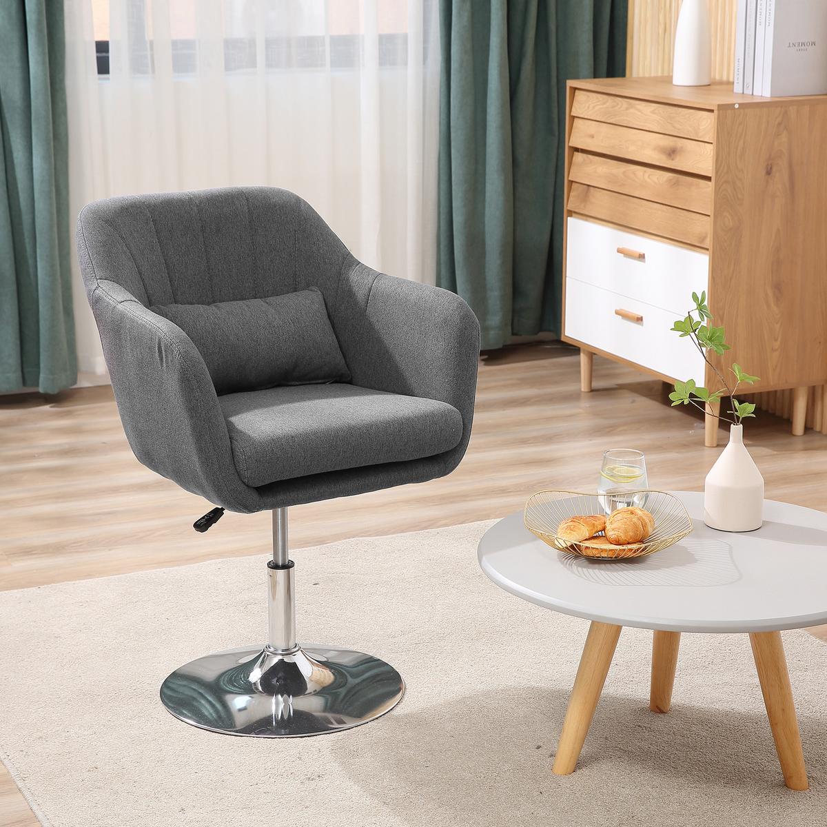 SESSEL Polyester Dunkelgrau - Dunkelgrau, Kunststoff (60/91/60cm) - HOMCOM