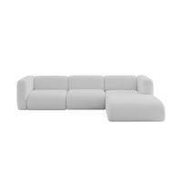 ECKSOFA Ottomane Rechts MIRA-L2 318x179x89 Hellgrau Bouclé - Silberfarben/Hellgrau, Holzwerkstoff/Kunststoff (318/179cm) - ALTDECOR