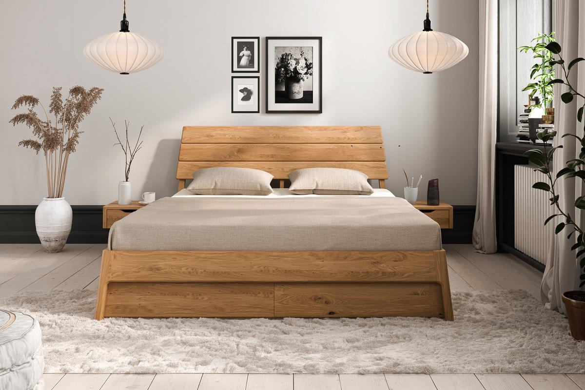 MASSIVHOLZBETT PAUL 1 200 x 220 Wildeiche - Wildeiche, Holz (200/220cm) - byoak