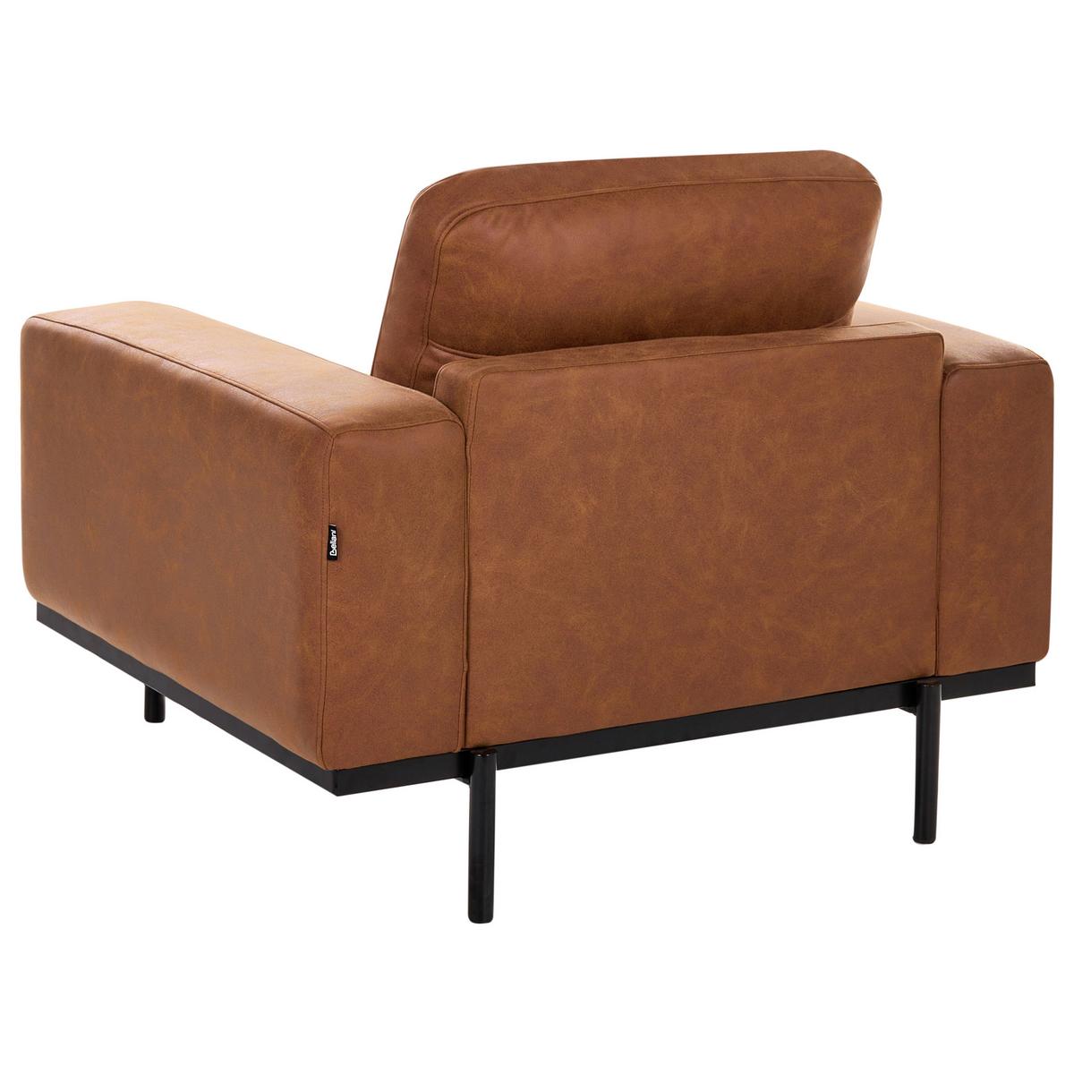 SESSEL Kunstleder Braun Sovik - Braun, Kunststoff/Metall (95/72/87cm) - Beliani