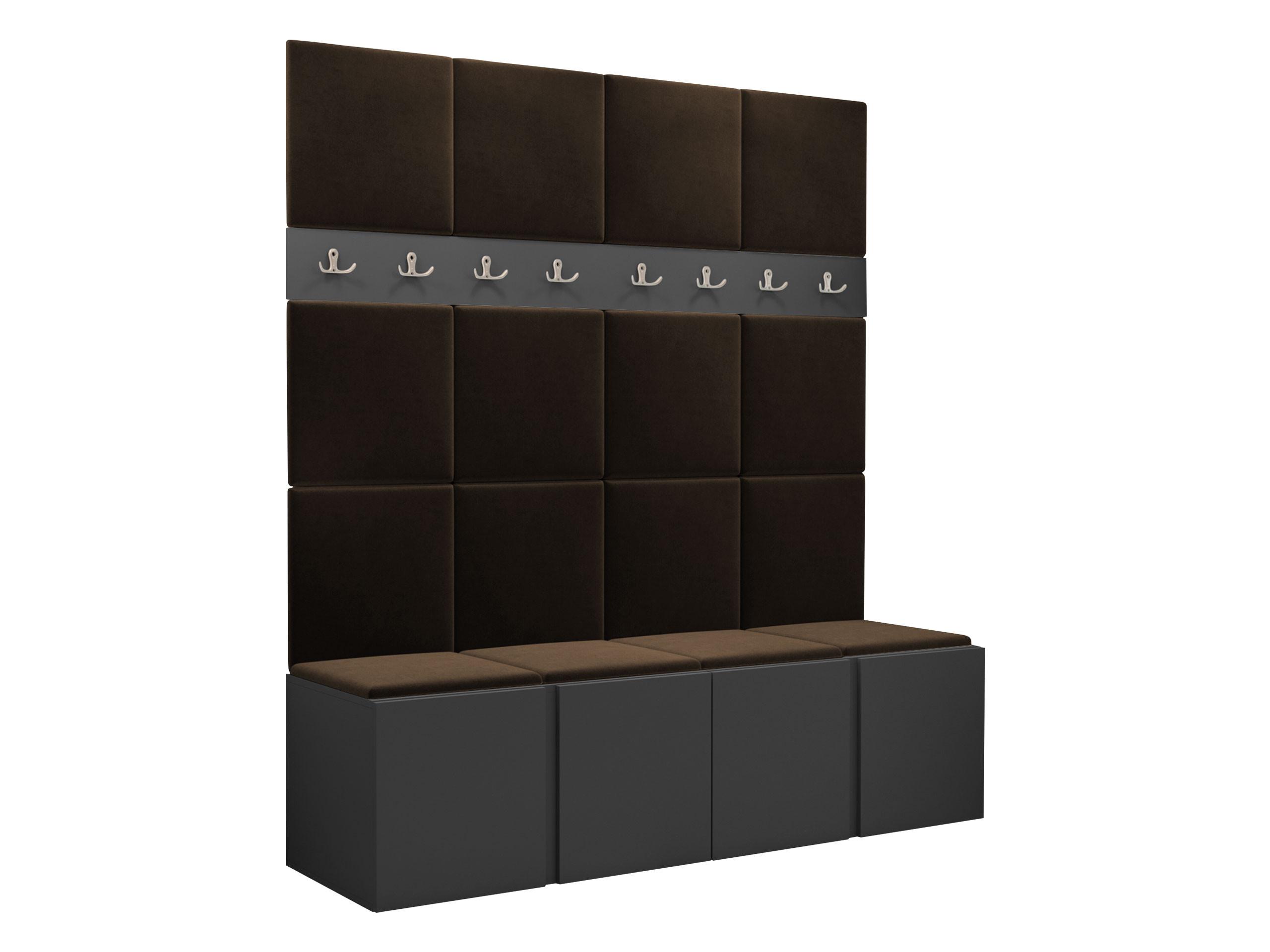 GARDEROBEN-SET Orion V - Graphitfarben/Braun, Holzwerkstoff/Kunststoff (168/186/46cm) - MIRJAN24