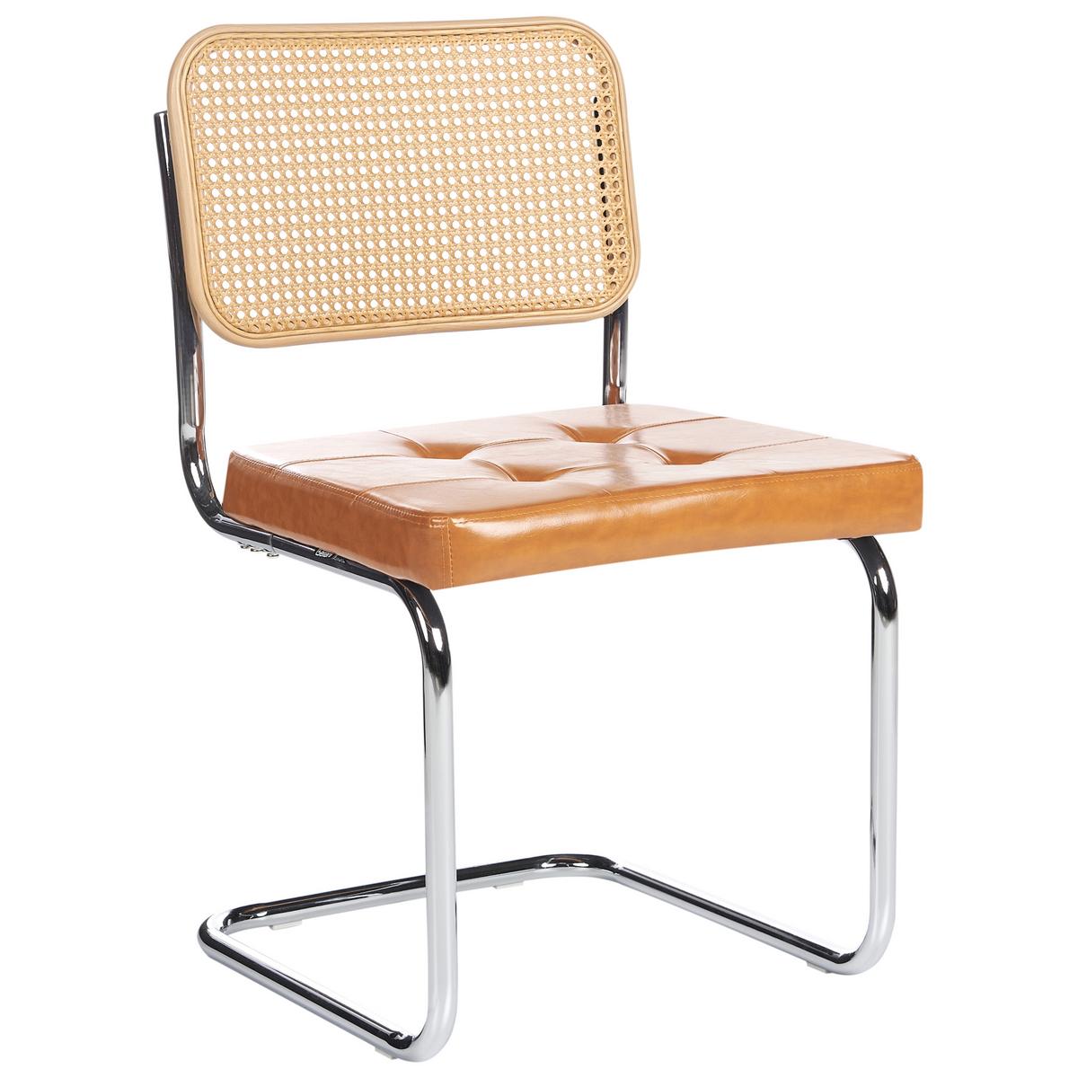 ESSZIMMERSTUHL 2er-Set Braun Ethete - Silberfarben/Braun, Kunststoff (49/83/54cm) - Beliani