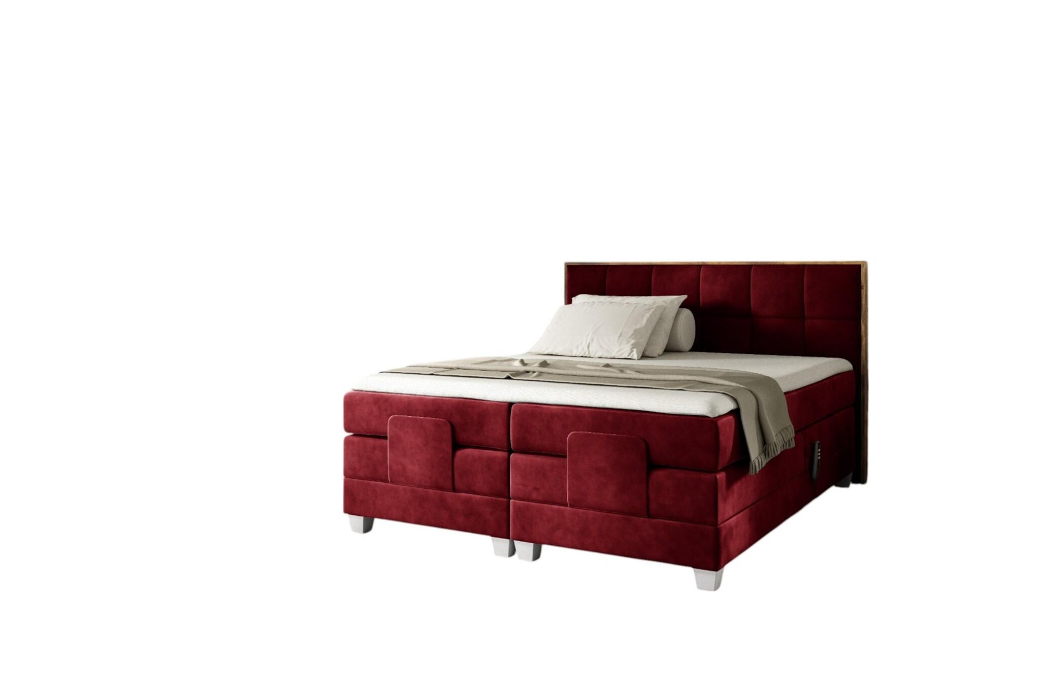 BOXSPRINGBETT Elektrisch Henry - Rot, Holzwerkstoff/Textil (140/200cm) - Fun Möbel