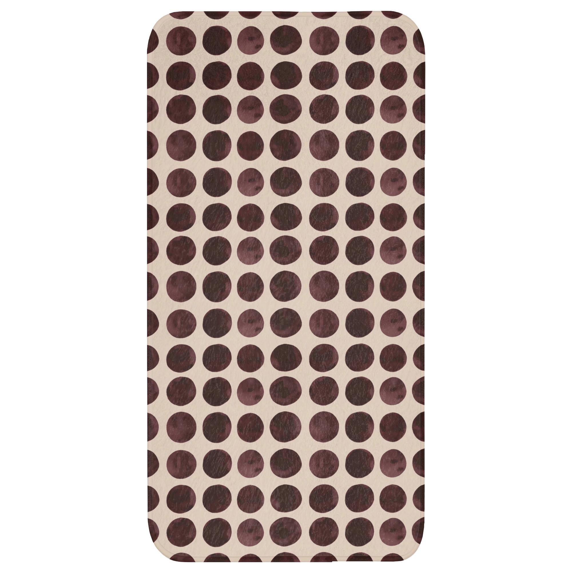 BADEMATTE Polka dots - Muster - Braun Badteppich 60x120 cm - Bordeaux, Textil (60/120cm) - OnlyWow
