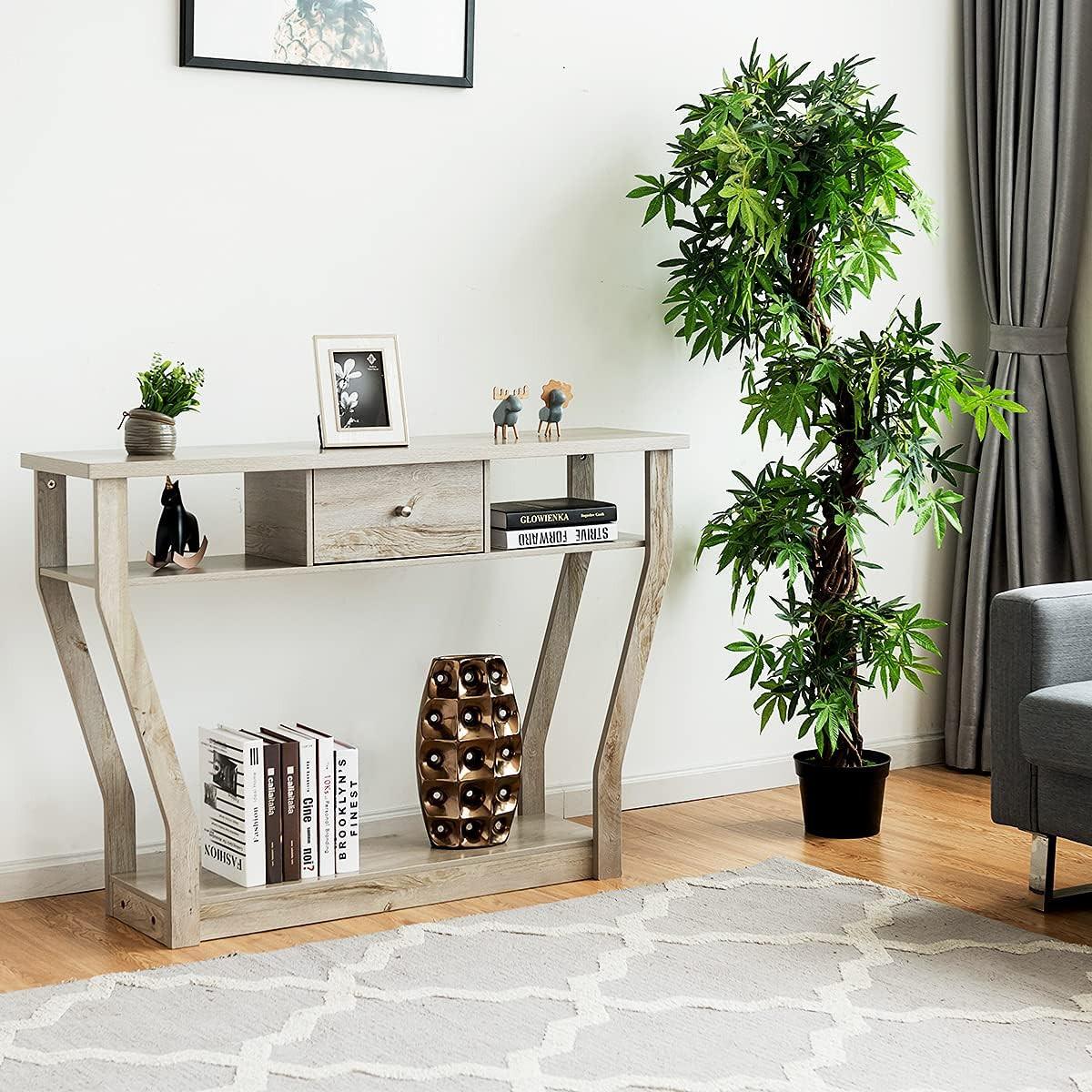 FLURTISCH 81cm Grau - Grau, Holz (30/120/81cm) - COSTWAY