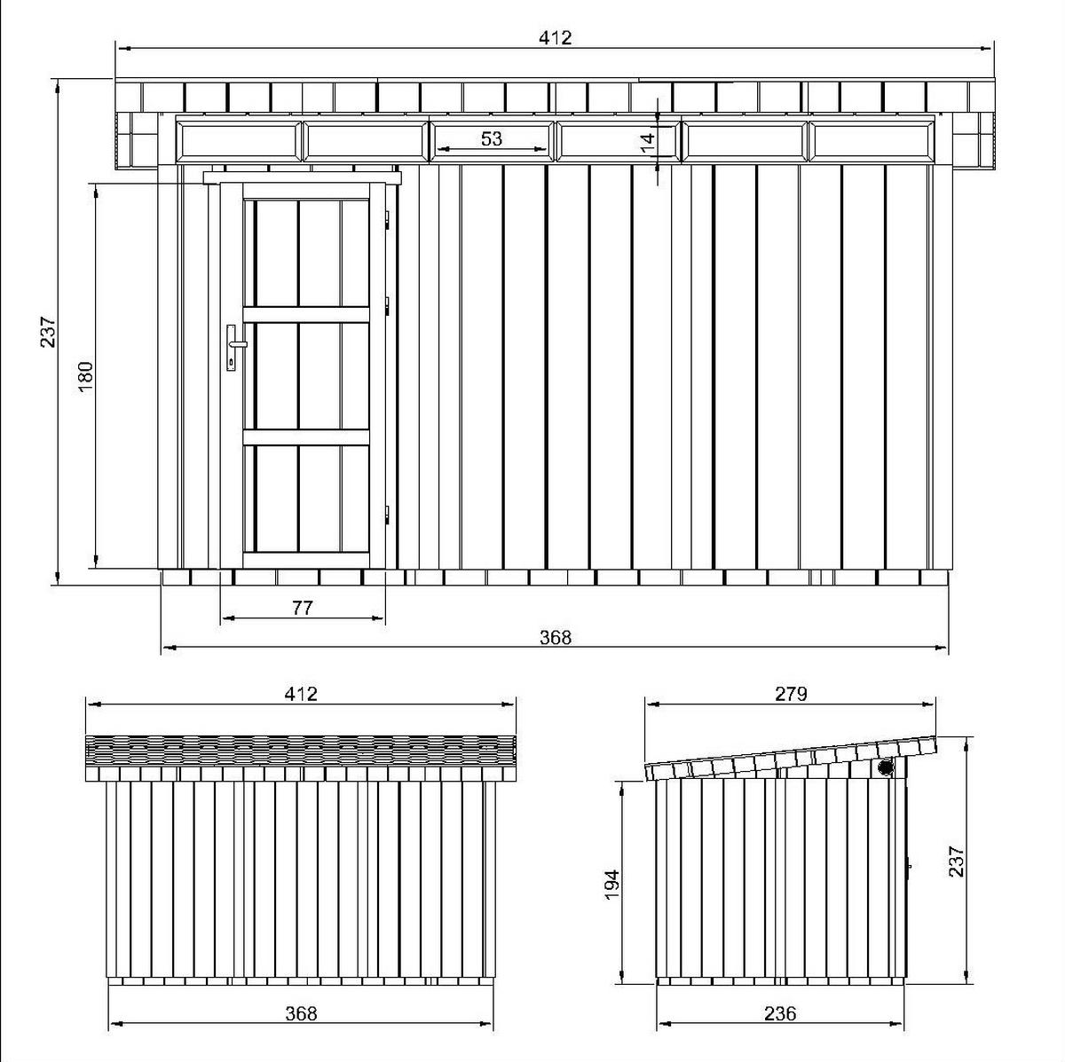 HOLZ-GARTENHAUS basis LP SmartSide 8,7m² mit B411xL279xH239 cm - M904 - TERRA BROWN - Hellbraun, Holz (412/237/279cm) - Timbela