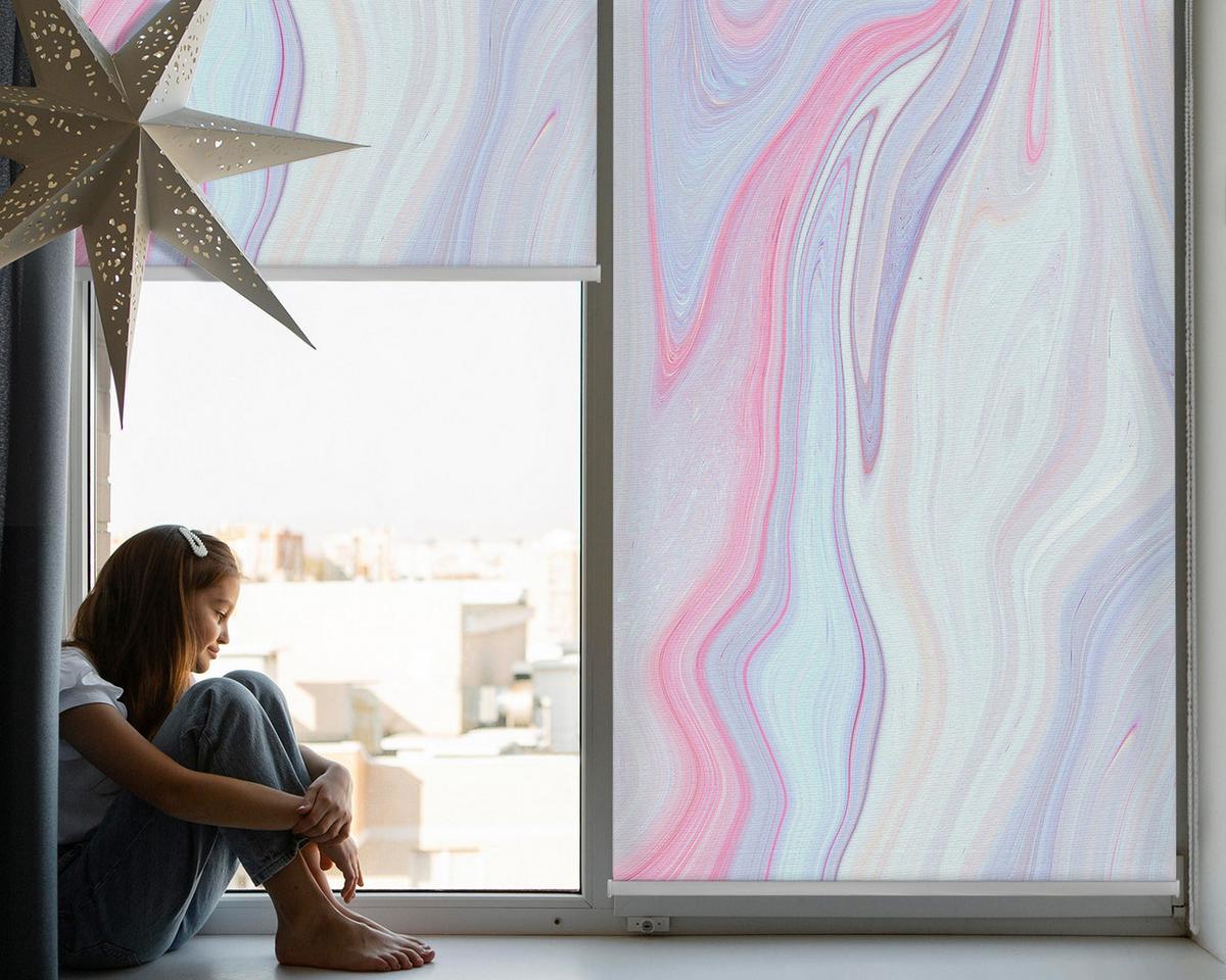 INNENROLLO - Fensterrollo - Rollo - 100x140 cm - Bunter Farbfleck - Violett, Kunststoff (100/140/0.5cm) - TULUP