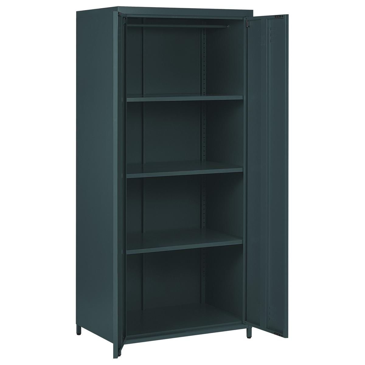 GARDEROBENSCHRANK Stahl dunkelgrau matt 4 Fächer Varna - Grau, Metall (76/171/50cm) - Beliani