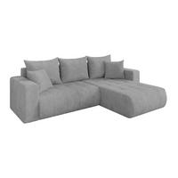 ECKSOFA mit Schlaffunktion Ottomane Rechts MILA-L 277x194x86 Grau Cord - Schwarz/Grau, Holzwerkstoff/Kunststoff (277/194cm) - ALTDECOR