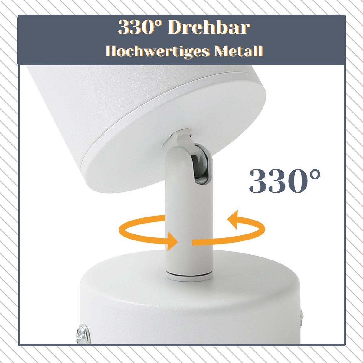 DECKENSTRAHLER Freiheit 1-flammig 6/6/14 cm - Weiß, Metall (6/6/14cm) - Nettlife