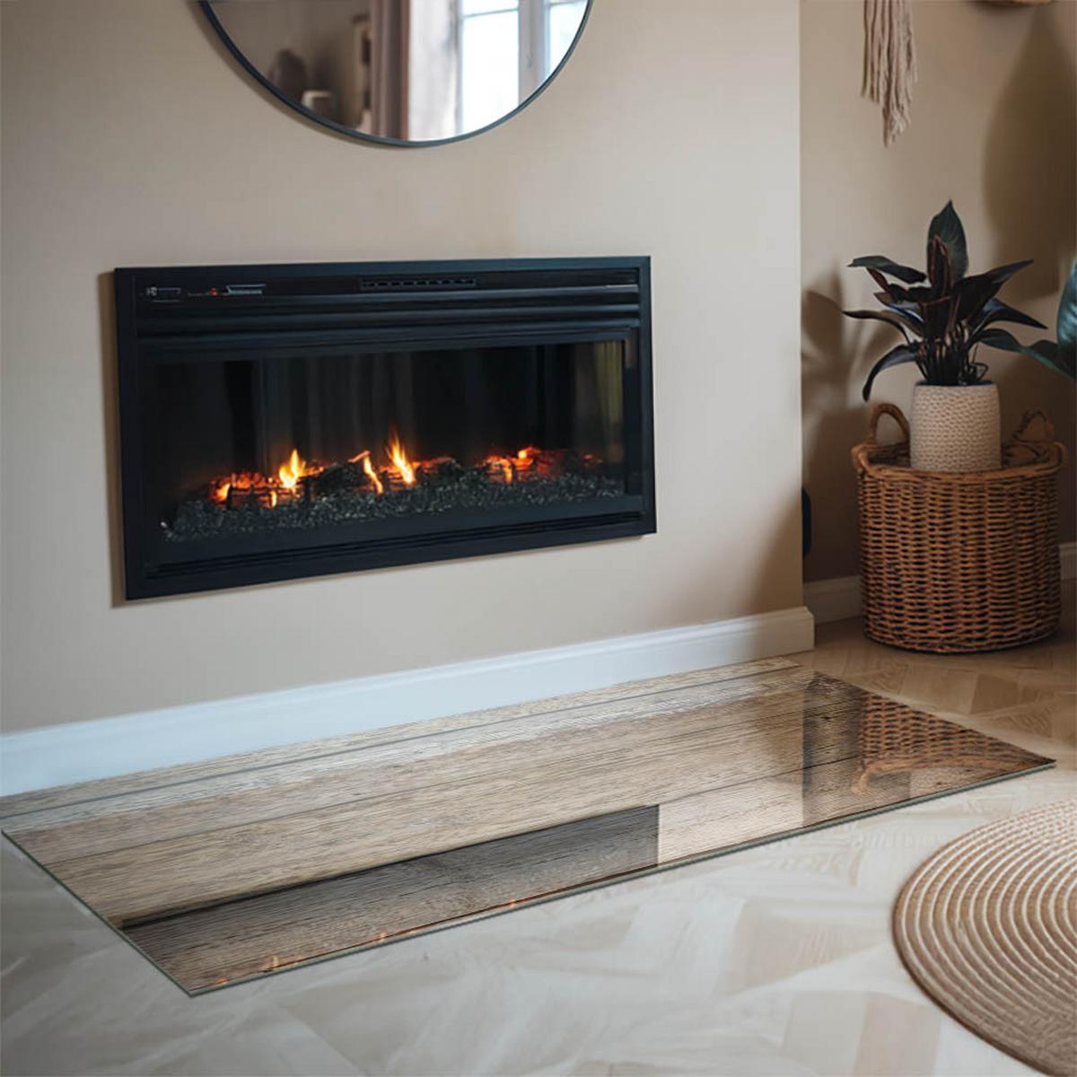 GLASPLATTE für Kamin 140x70 cm - Beige, Glas (140/70/0.4cm) - TULUP
