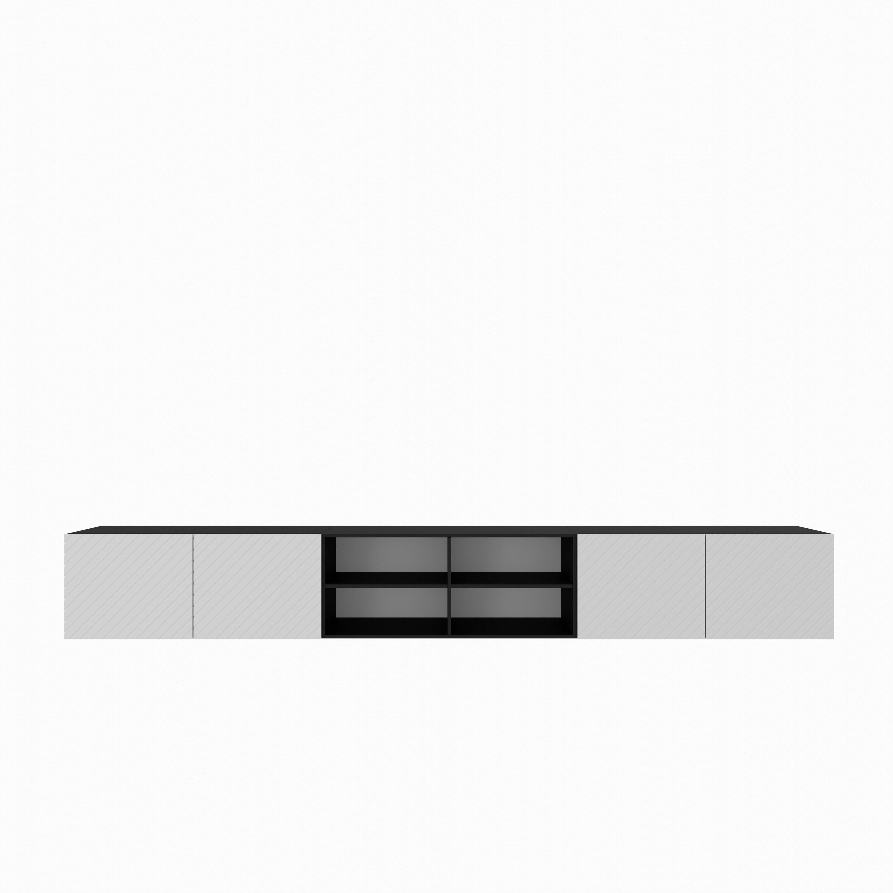 LOWBOARD CAVA 300/41/40 cm, Hängender TV-Schrank Anthrazit / Weiß - Anthrazit/Weiß, Holzwerkstoff (300/41/40cm) - MASSENO