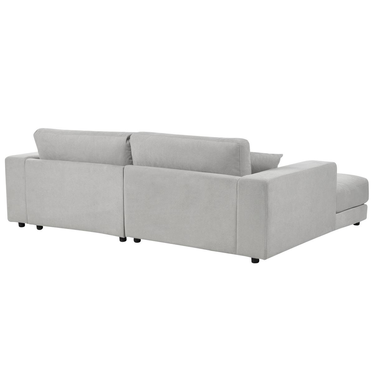 3-SITZER-ECKSOFA hellgrau linksseitig Lofoten - Schwarz/Grau, Textil (250/190cm) - Beliani