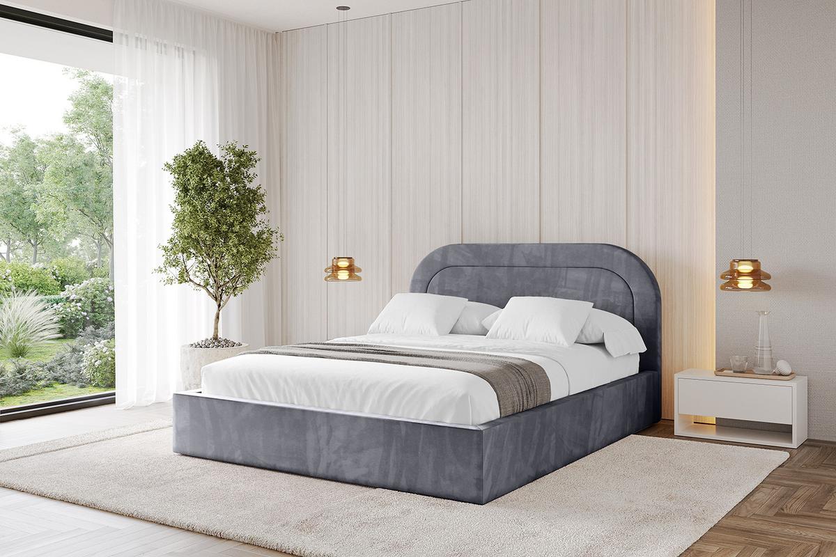 POLSTERBETT mit Bettkasten und Lattenrost, Boxbett ohne Matratze - LERAY 120x200 Dunkelgrau - Dunkelgrau, Holzwerkstoff/Textil (120/200cm) - ALTDECOR