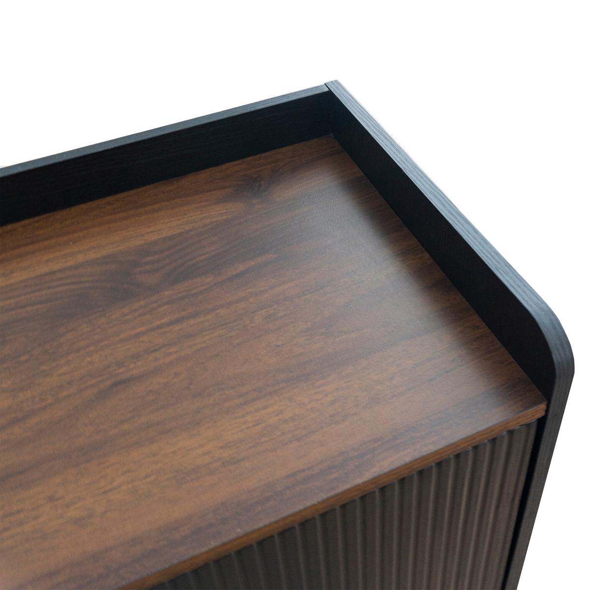 TV-MÖBEL Holz- und Schwarz-Effekt 160/40/58 cm - Schwarz, Holz (40/58/160cm) - Urban Meuble