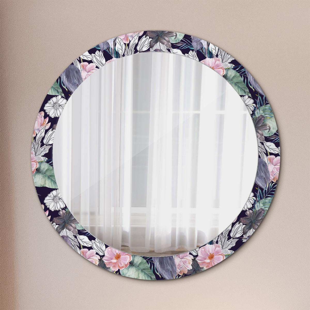 SPIEGEL Rund Ø 80 cm mit Aufdruck - Multicolor, Glas (80/80/0.4cm) - Wallfluent