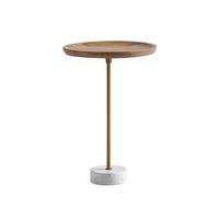 BEISTELLTISCH DURANCE, Mango Massivholz, Weiß-Mango, Ø 40 x 55 cm - Goldfarben/Braun, Holz (40/40/55cm) - KADIMA DESIGN