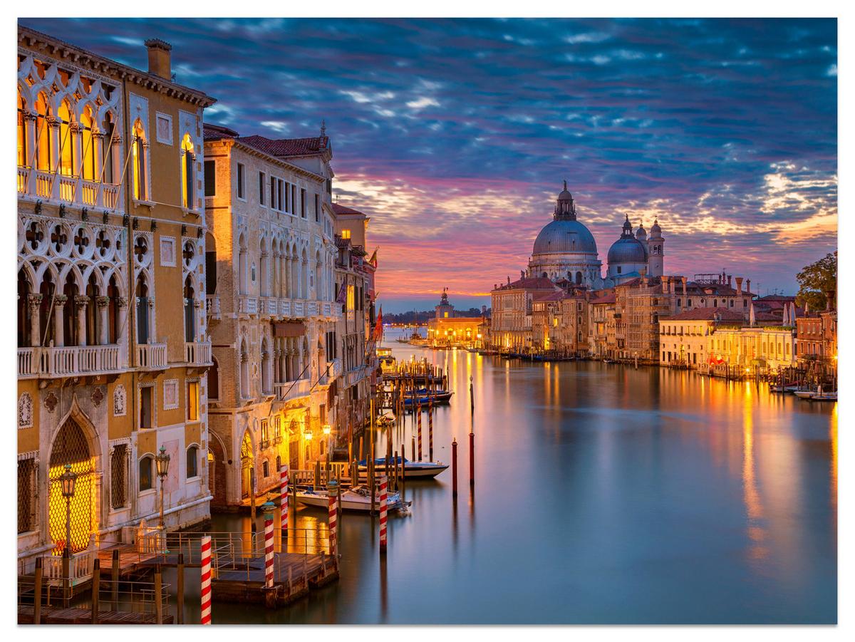 FOTOTAPETE Panorama von Venedig 350x256 - Violett/Rosa, Papier (350/256cm) - Muralo