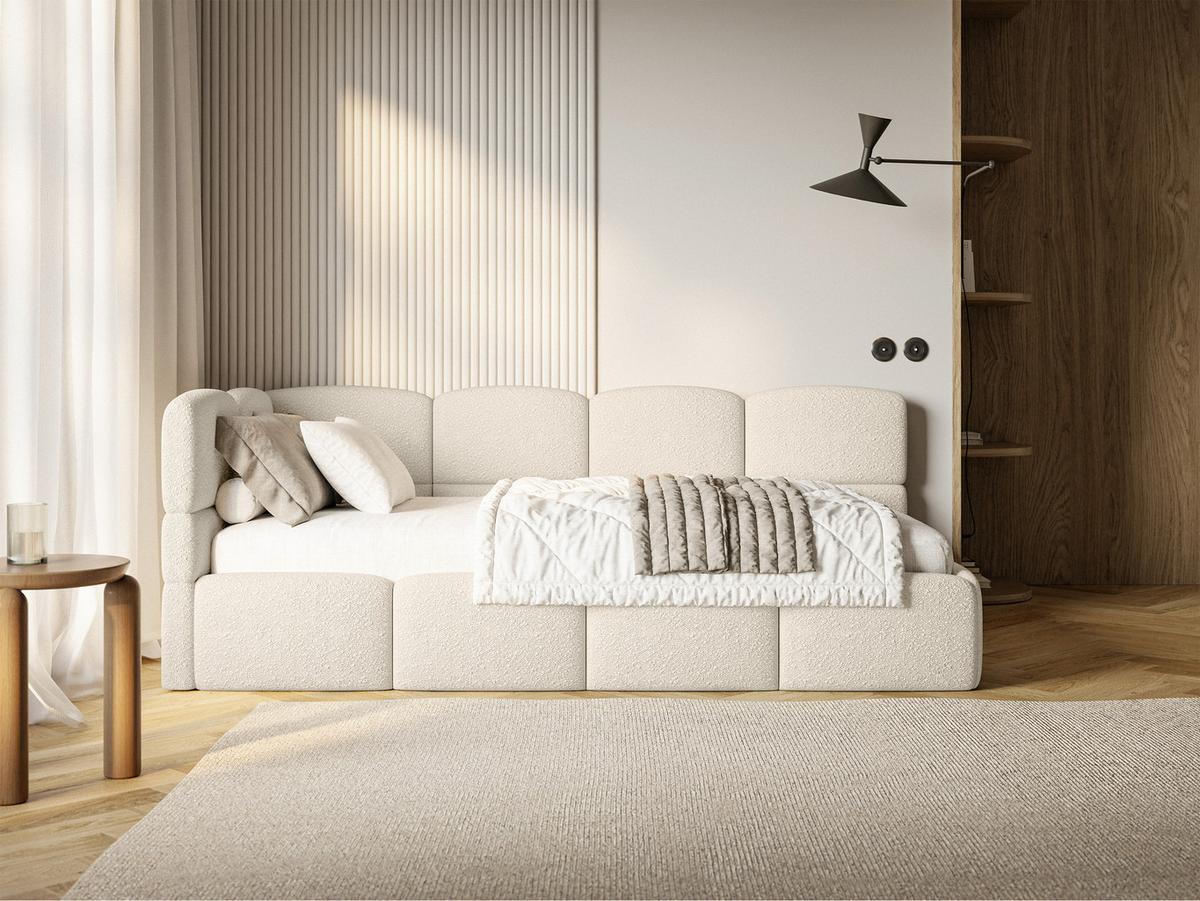 JUGENDBETT Cloudy Hellbeige 120 x 200 cm - Ecru/Schwarz, Kunststoff/Textil (120/200cm) - Selsey