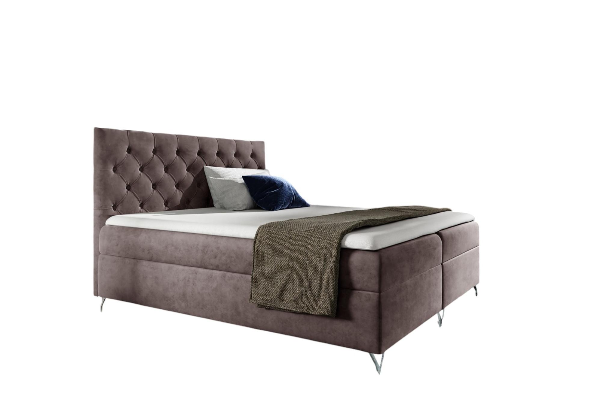 BOXBETT Ambre In überlänge - Hellbraun, Holzwerkstoff/Textil (140/220cm) - Fun Möbel