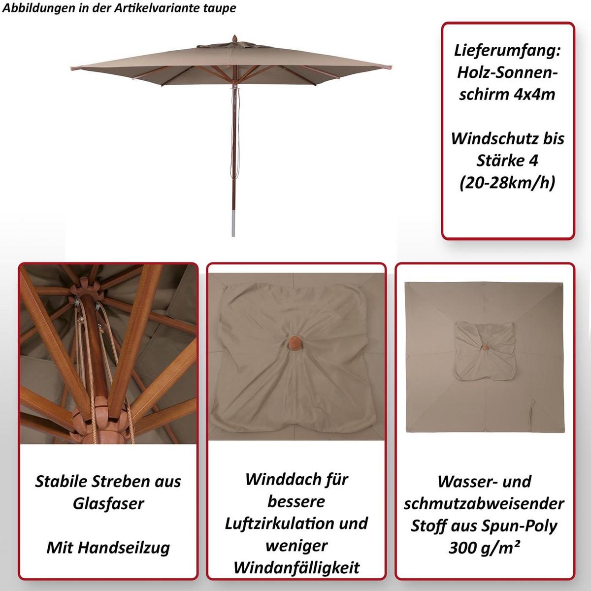 SONNENSCHIRM C57B Creme - Creme, Textil (400/400cm) - MCW