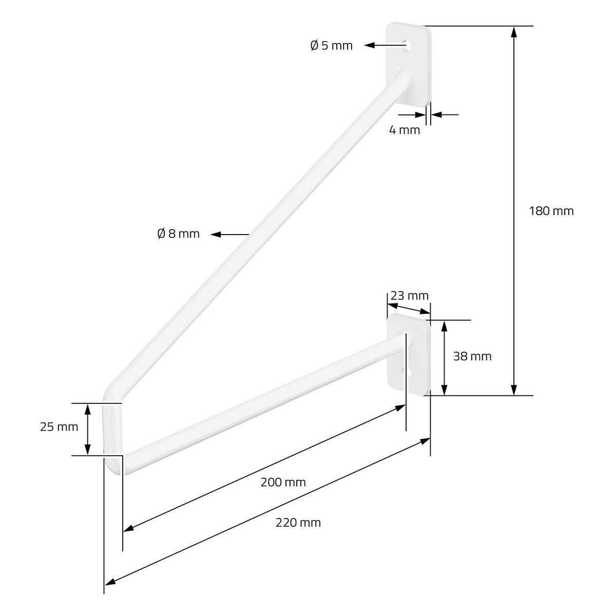REGALHALTERUNG 4er Set - Weiß, Metall (2.3/18/22cm) - ML-DESIGN