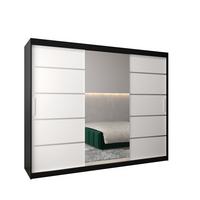 SCHWEBETÜRENSCHRANK 200/250/62 3-türig - Silberfarben/Schwarz, Holz/Kunststoff (250/200/62cm) - MÖBEL KRYSPOL