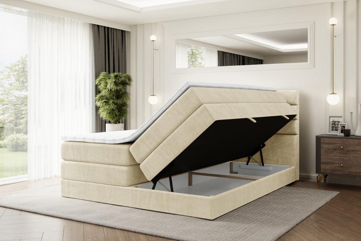 BOXSPRINGBETT CELESTIA KING - 180x200 - H3/H4 - Beige - Beige, Holzwerkstoff (180/200cm) - ALTDECOR