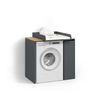WASCHMASCHINENSCHRANK Paolina Anthrazit/Goldkraft Eiche 93.6 x 88.2 cm 2 Teile mit Wickelauflage - Honigeiche/Anthrazit, Holzwerkstoff (93.6/88.2/60.3cm) - Livinity®