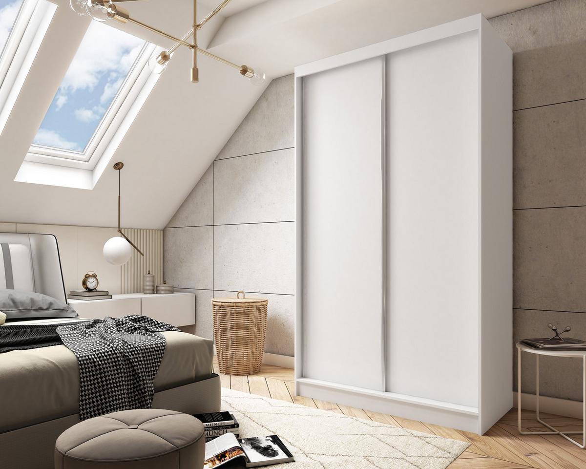 SCHWEBETÜRENSCHRANK SOFIA 120/216/61 cm 2-türig Weiß - Weiß, Holzwerkstoff (120/216/61cm) - MASSENO
