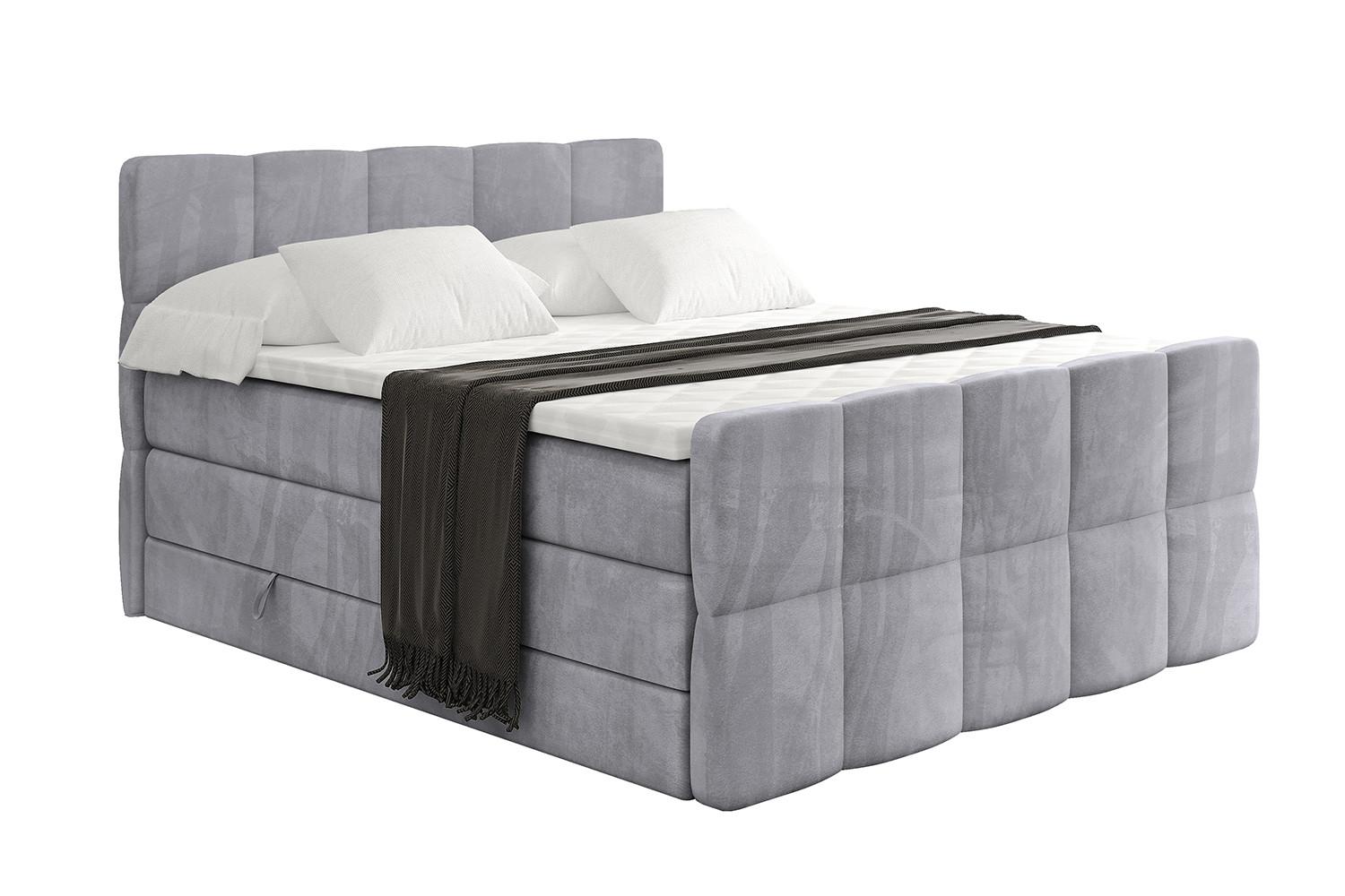 BOXSPRINGBETT mit Matratze und Lattenrost - LIRO-Z KING-200x200 - Grau Monolith - Grau, Holzwerkstoff (200/200cm) - ALTDECOR
