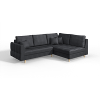ECKSOFA Lorine Mikrofaser Anthrazit - Hellbraun/Anthrazit, Buchenholz/Textil (231/161cm) - S-Style Möbel