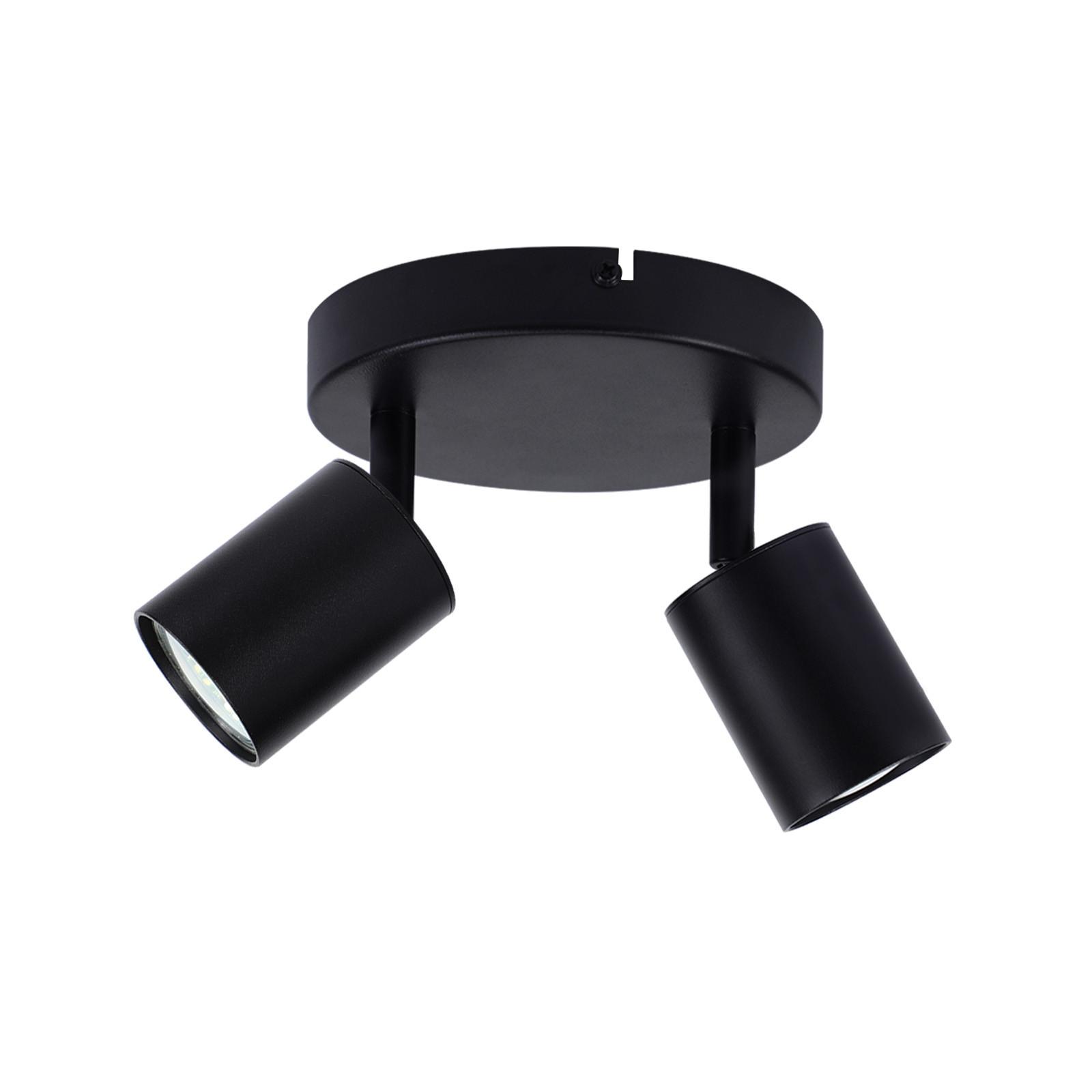 DECKENSTRAHLER Bayreuth 2-flammig 15/15/14.4 cm - Schwarz, Metall (15/15/14.4cm) - Nettlife