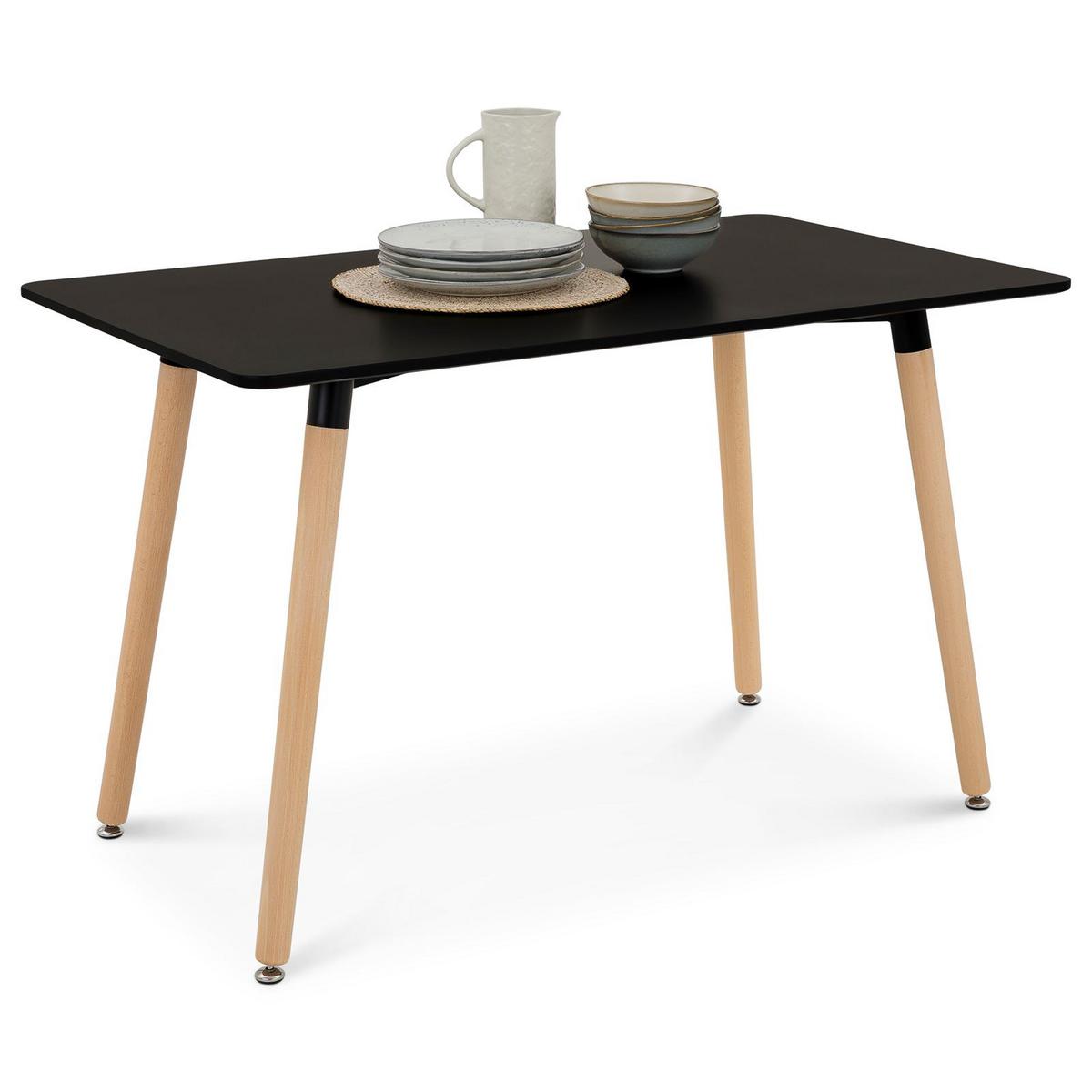 ESSGRUPPE SHANNON ABBY 5er Set schwarz - Schwarz, Holz/Holzwerkstoff - IDIMEX