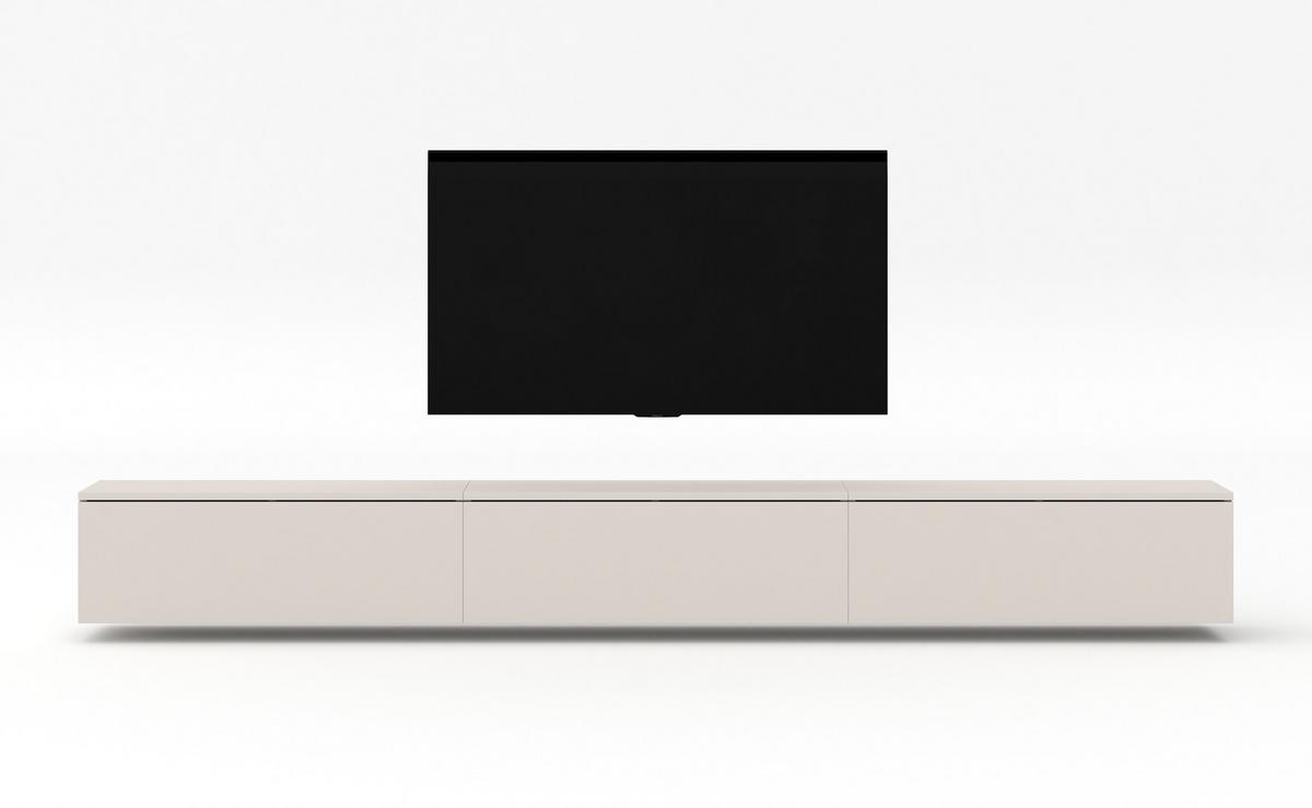 LOWBOARD Loriano 3x100 Beige Kaschmir 300/34/32 cm – Hängendes TV Board - Beige, Holzwerkstoff/Kunststoff (300/34/32cm) - AX Living