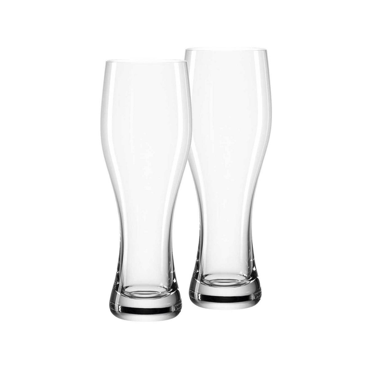 WEIZENBIERGLÄSER Taverna transparent 500 ml 2er Set - Transparent, Glas (0.5L) - Leonardo Living