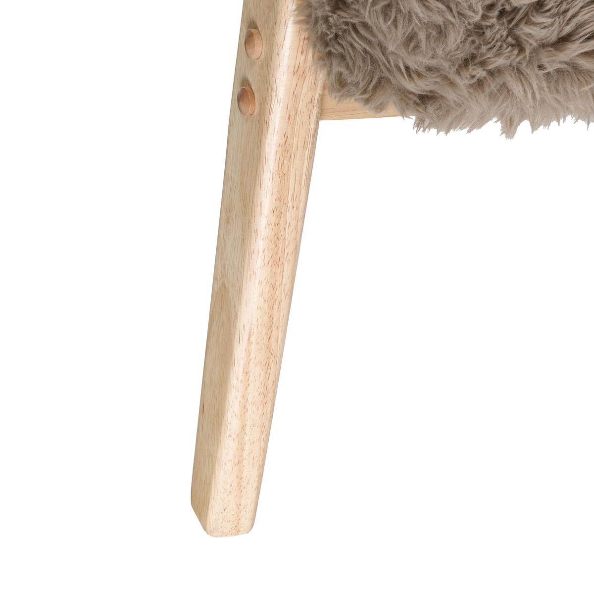 SESSEL Taupe Leknes - Taupe/Braun, Kunststoff (66/79/74cm) - Beliani