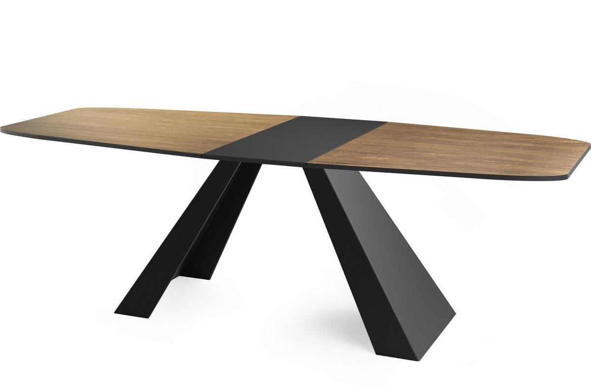 ESSTISCH Monte rechteckig ausziehbar, Lefkas Eiche 160-200/80/76 cm - Alteiche/Schwarz, Holzwerkstoff/Metall (80/198/76cm) - WFL GROUP