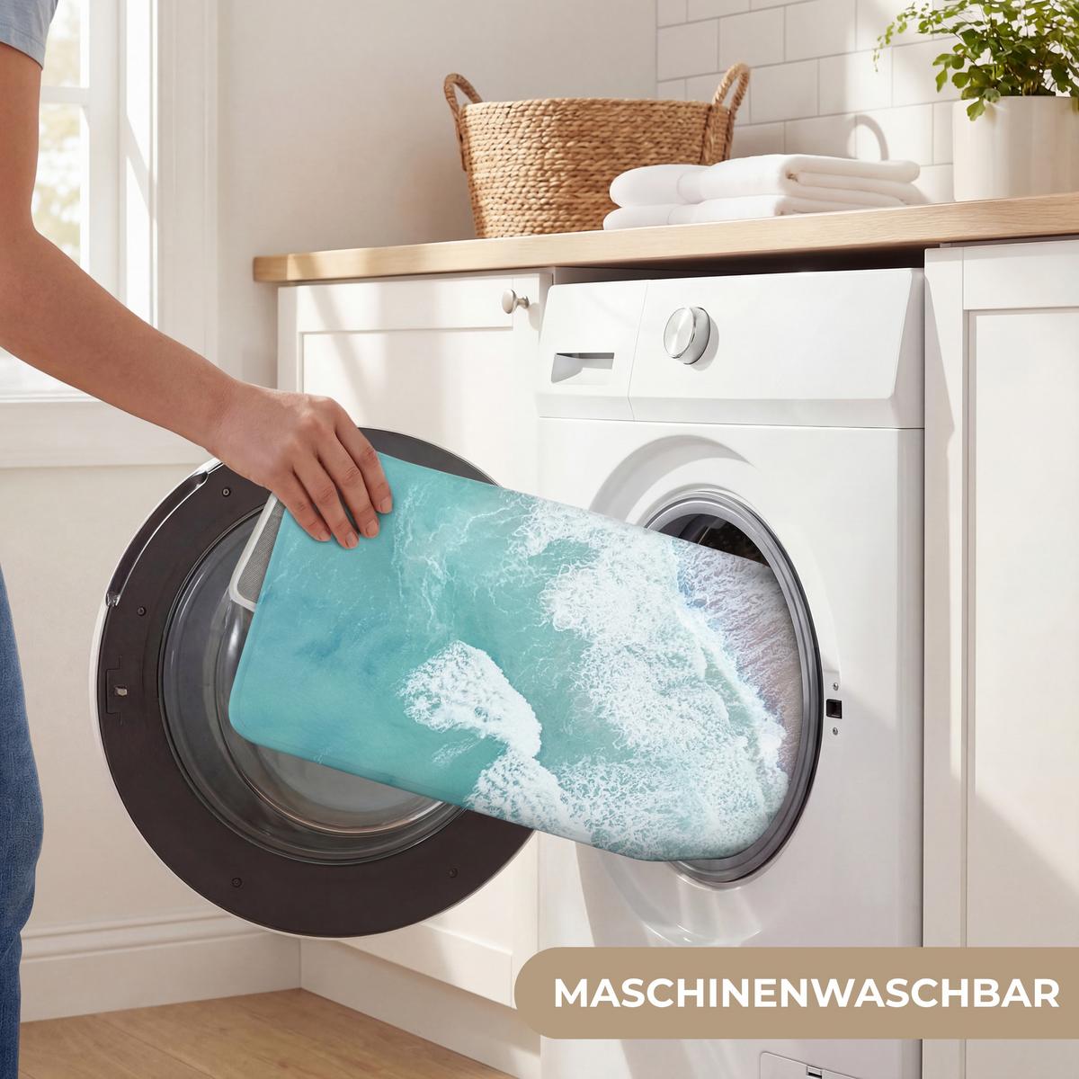 WC-VORLEGER Strand - Meer - Natur - Sommer WC Teppich 40x60 cm - Türkis, Textil (40/1cm) - OnlyWow