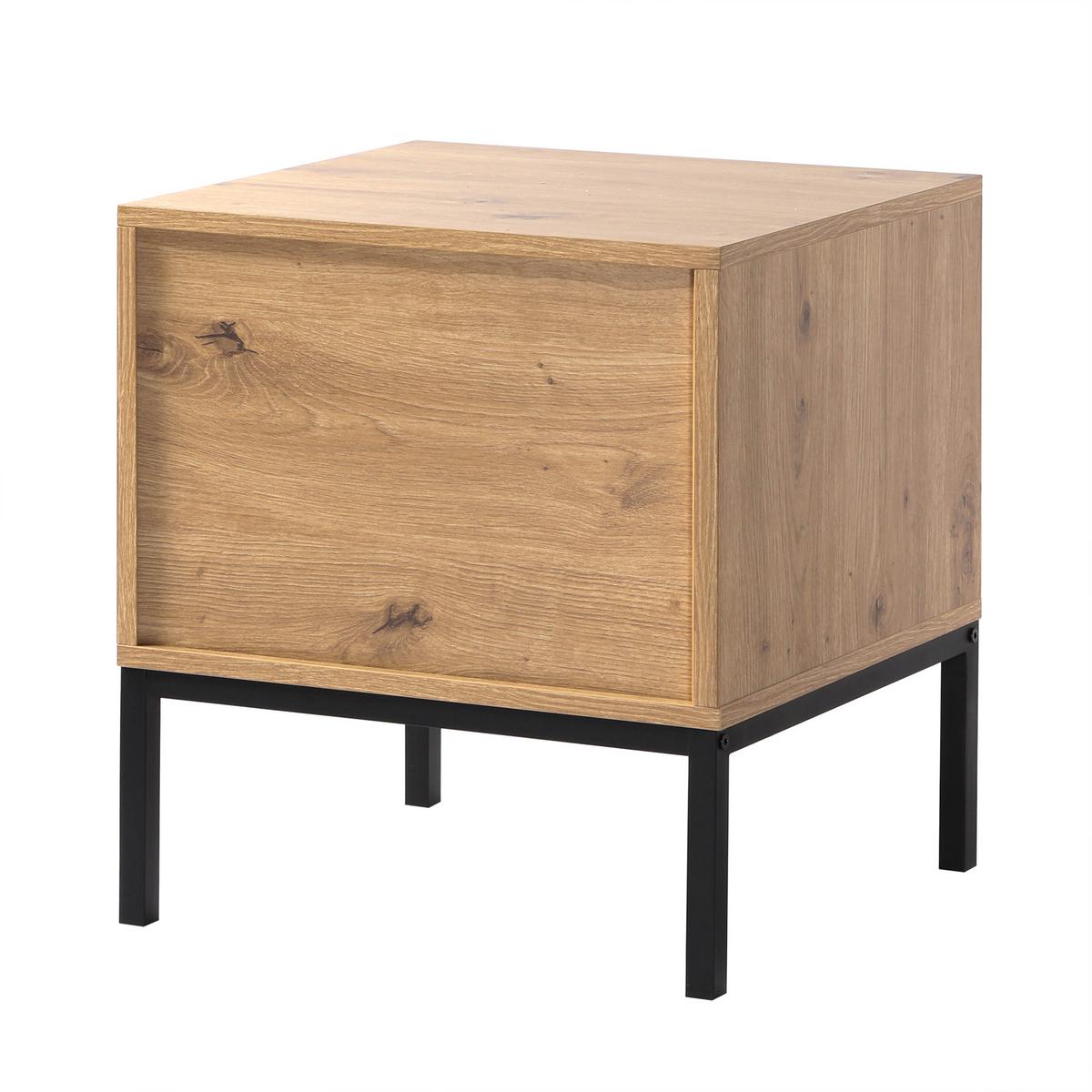 NACHTTISCH mit 2 Schubladen Holzdekor 45/40/50 cm - Eichefarben, Holzwerkstoff (40/50/47.5cm) - Calicosy