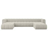 WOHNLANDSCHAFT modulares Sofa Joren-U2 - 410x177x70 cm Creme - Hellgrau/Creme, Holzwerkstoff/Textil (410/70/177cm) - ALTDECOR