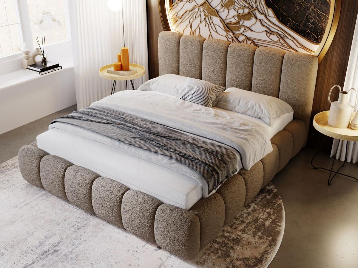 POLSTERBETT Cloud 160x200 Bouclé-Stoff Braun - Braun, Textil (160/200cm) - Graingold