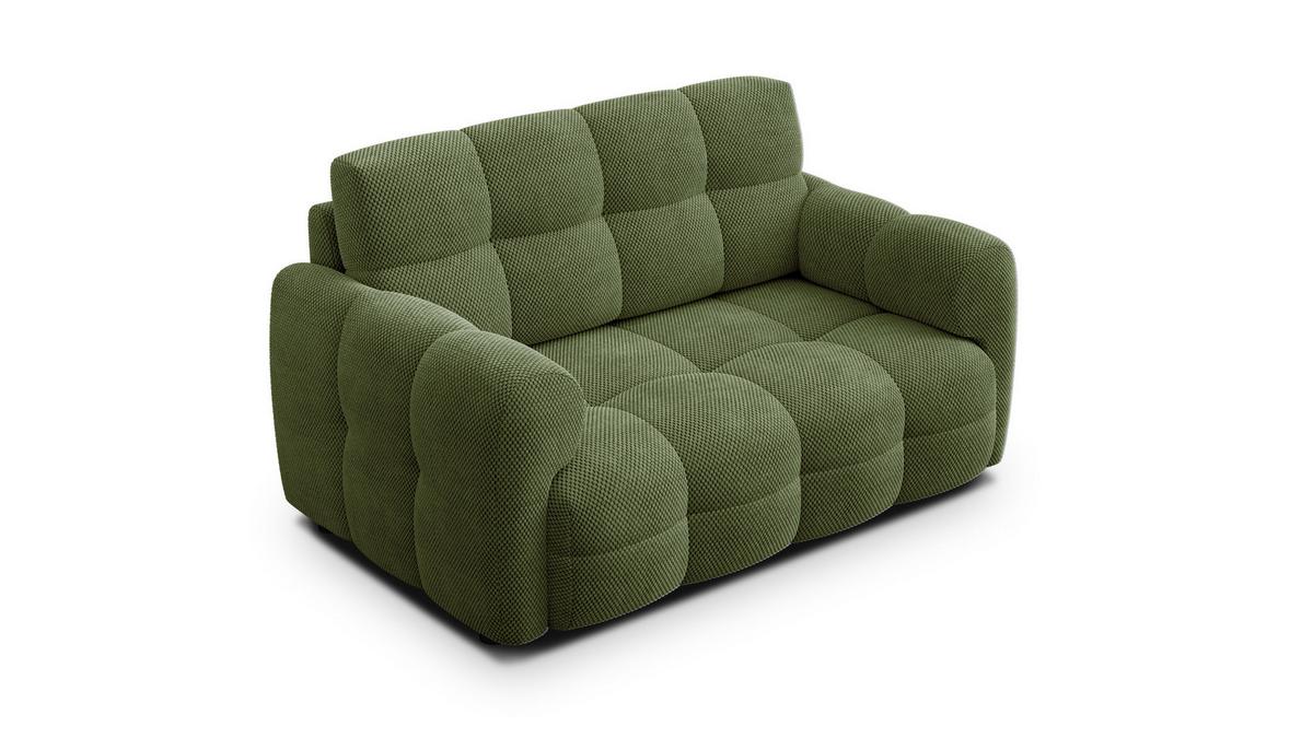 SOFA MELLOW 2-Sitzer, olive - Schwarz/Grün, Holz/Textil (153/87/98cm) - Wozimo