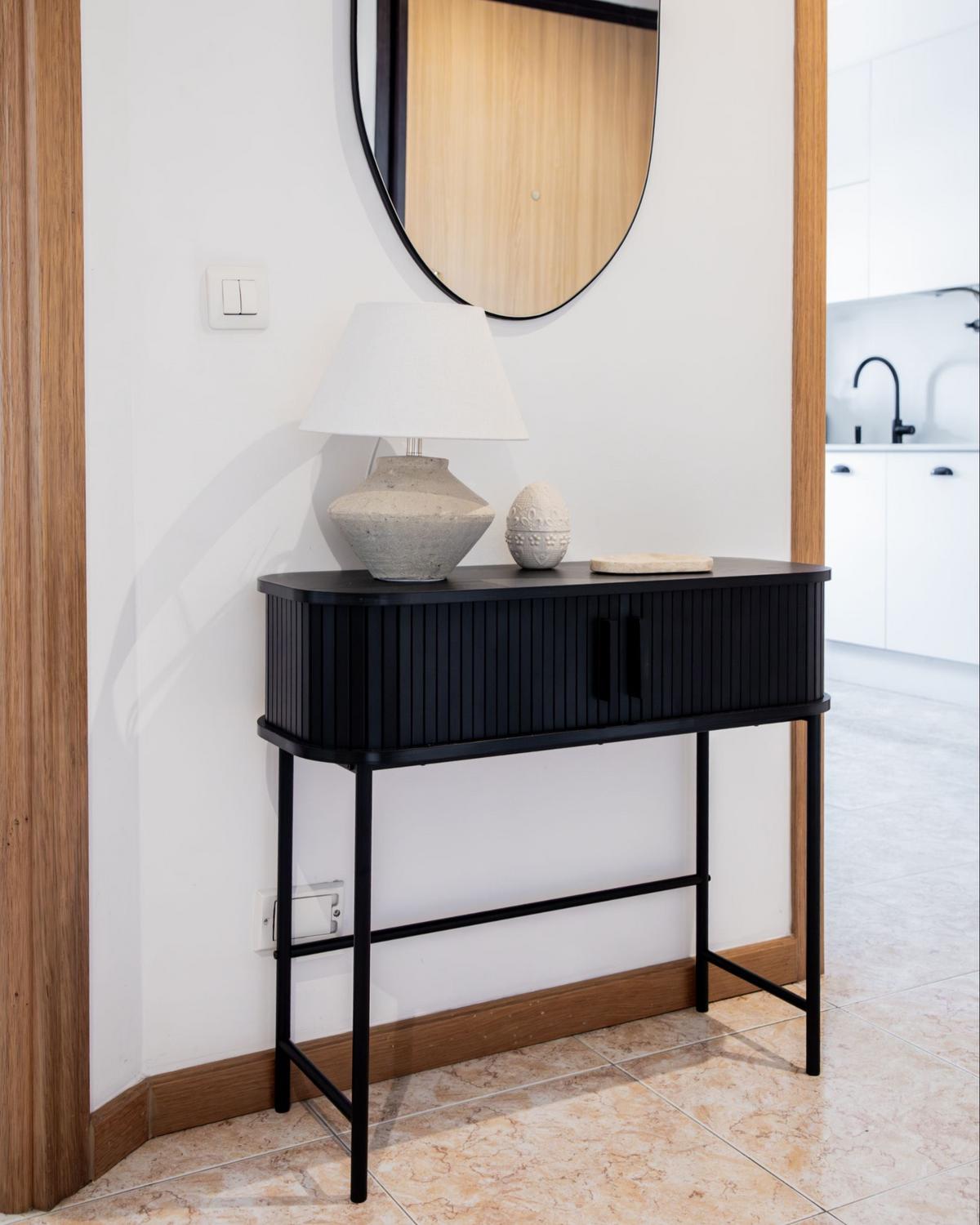 KONSOLENTISCH Schwarz Bradley - Schwarz, Holzwerkstoff (80/70/30cm) - Beliani