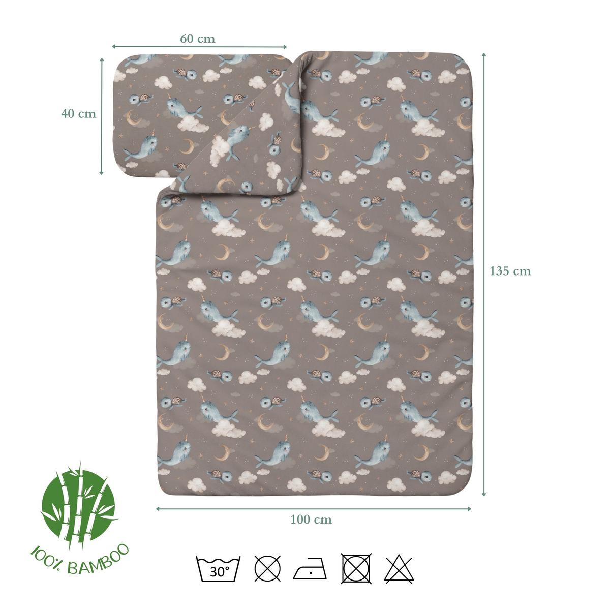 BABY Bambus-Bettwäsche Wale - Braun, Textil (100/135cm) - waldin
