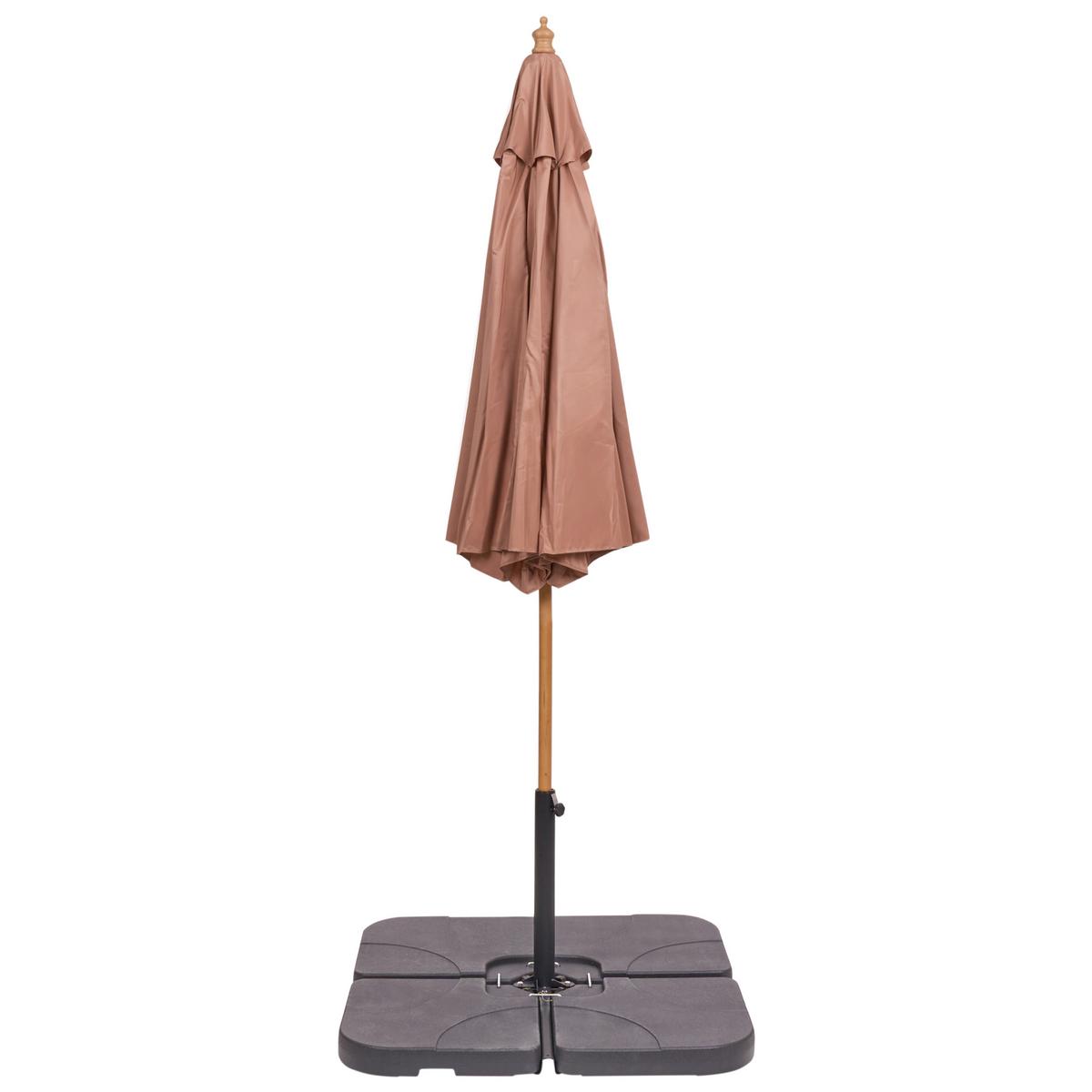 MARKTSCHIRM 270 cm Braun Toscana - Hellbraun/Braun, Holz (270/270cm) - Beliani